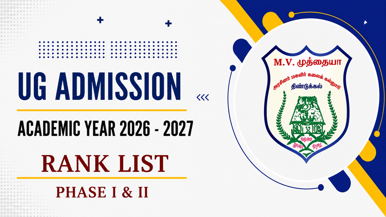 UG Rank List - 2026-27 UG Rank List - 2026-27